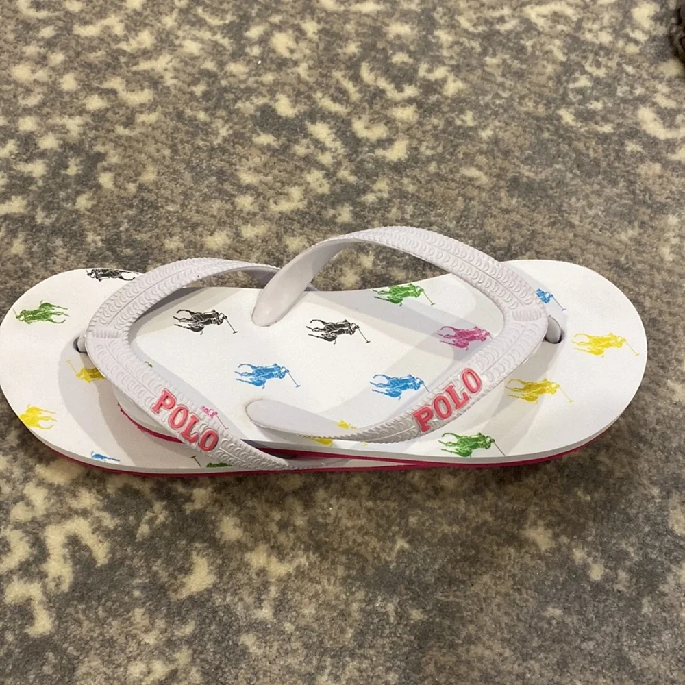 POLO KIDS FLIP FLOPS SIZE 11 LITTLE GIRLS - Picture 6 of 9